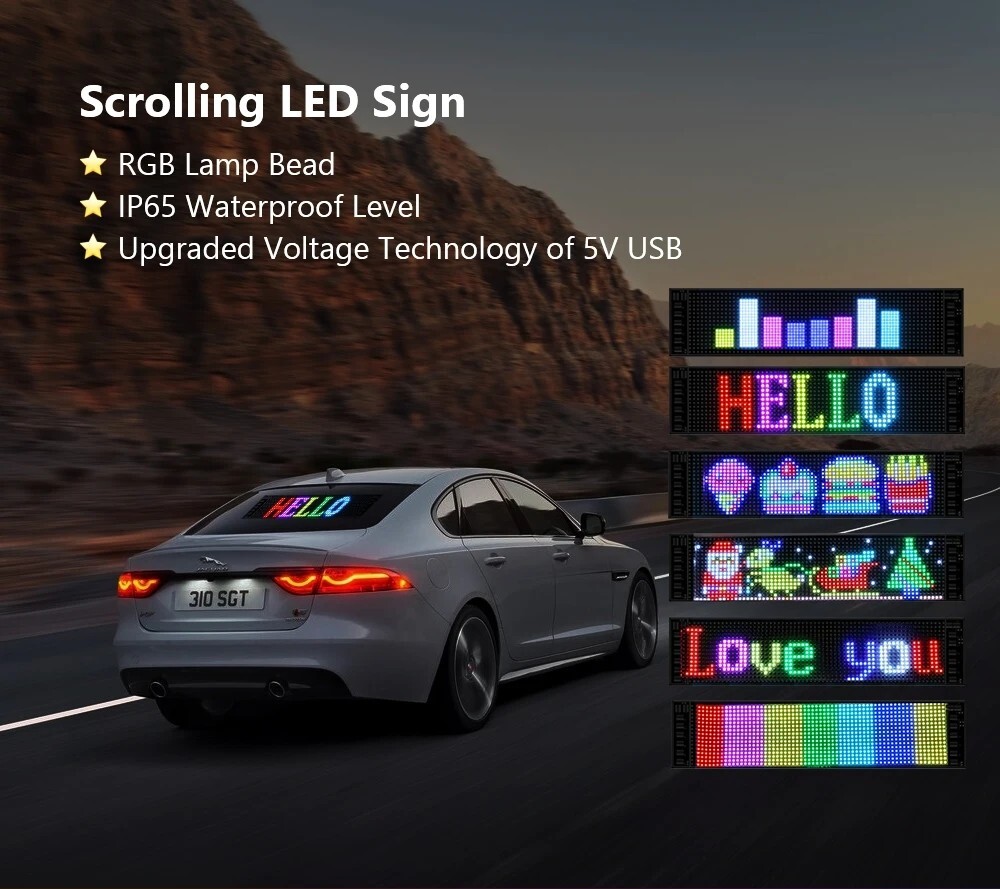 Flexible LED Matrix Panel DIY Programmable Scrolling LED Sign For Car Party