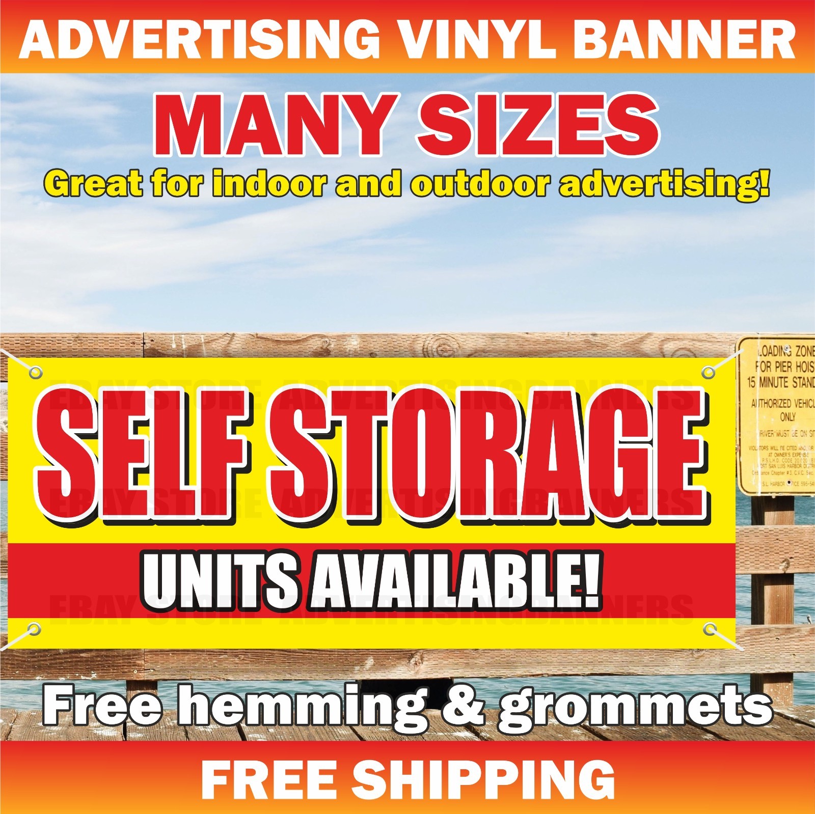 SELF STORAGE UNITS AVAILABLE Advertising Banner Vinyl Mesh Sign Retail Lease
