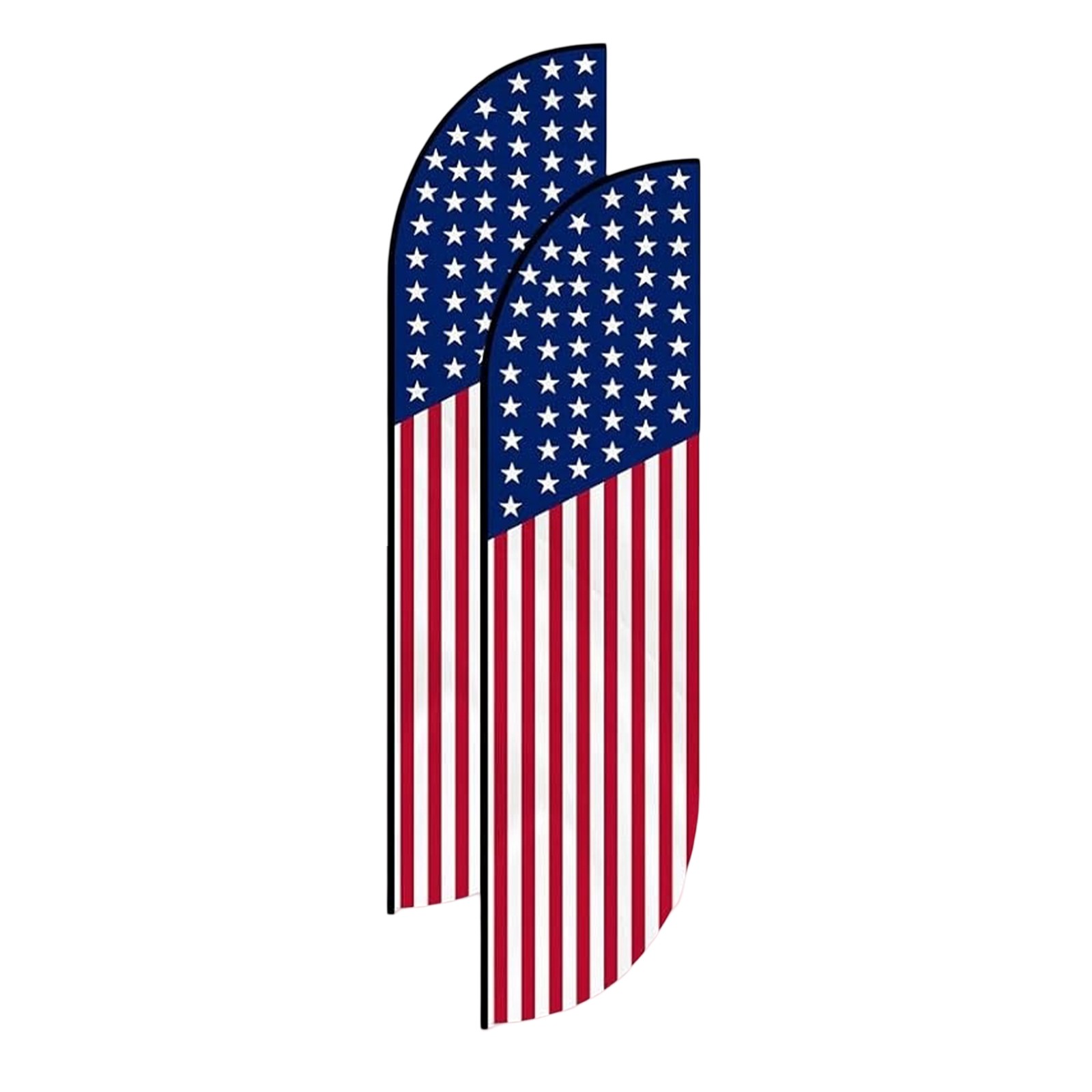 2 USA Feather Flag 4th of July American Stars Stripes for Independence Day Decor