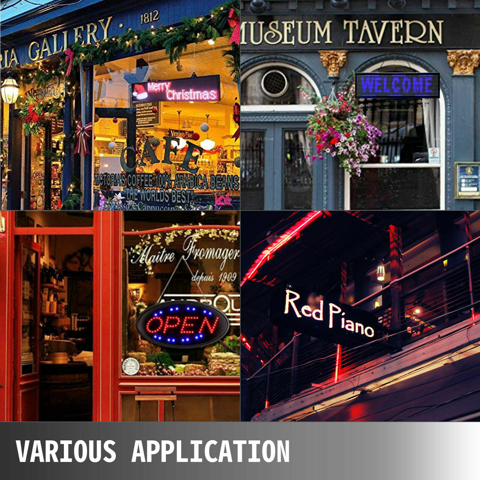 40″ x 8″ Programmable LED Scrolling Sign with Seven Colors for Advertising US~