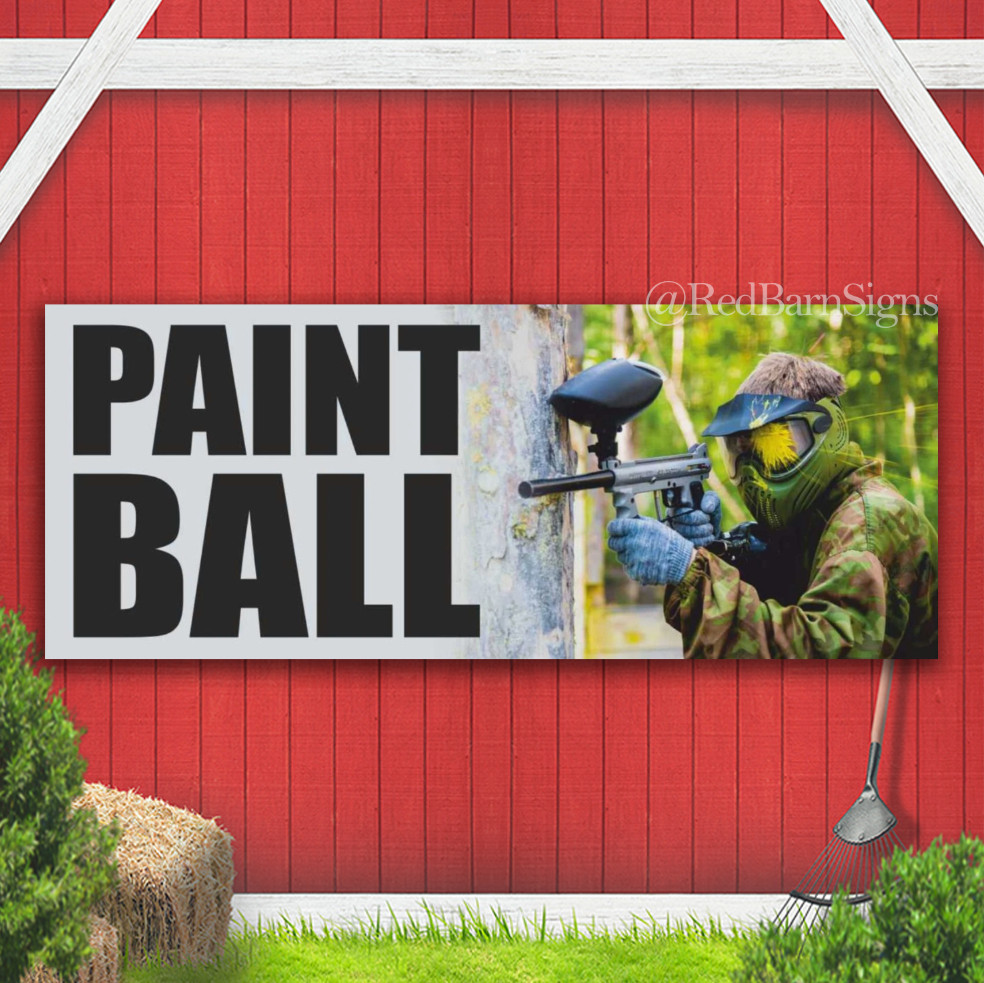 PAINTBALL Flag Park Family Holiday Laser Tag Indoor Outdoor Banner Sign