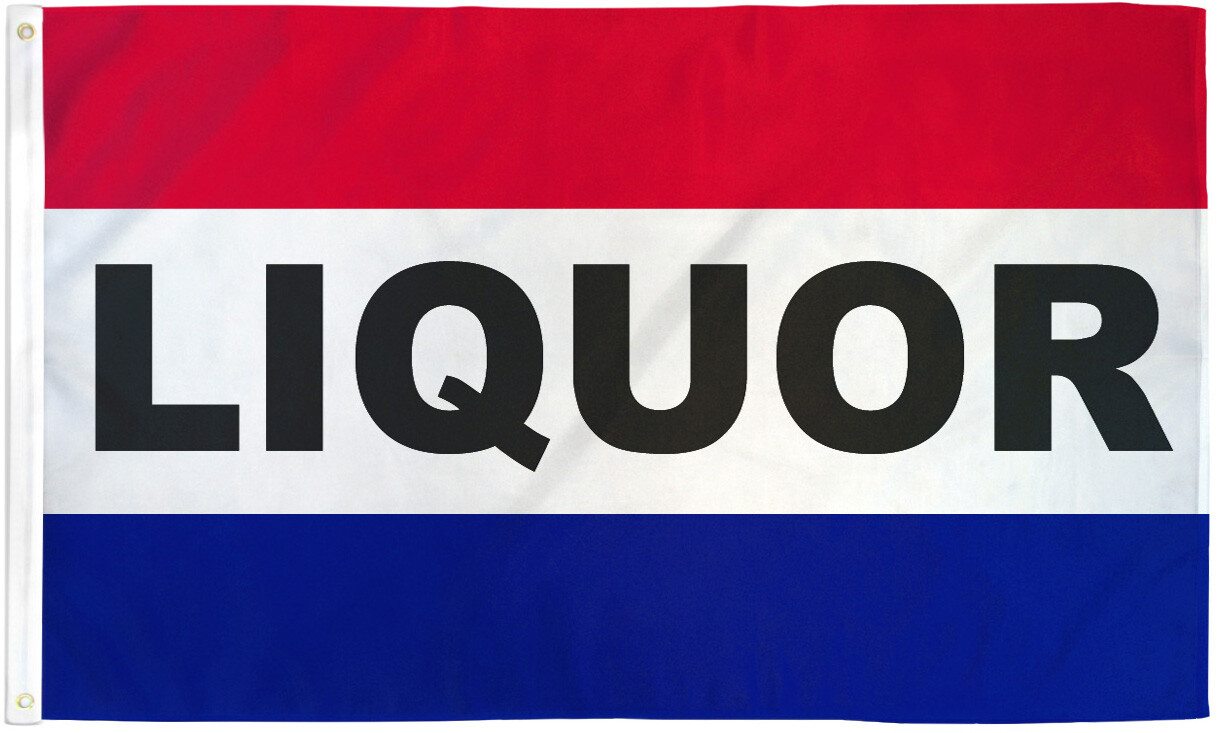 Liquor Flag 3x5ft Liquor Banner Sign Liquor Store Drink Service Concessions Flag