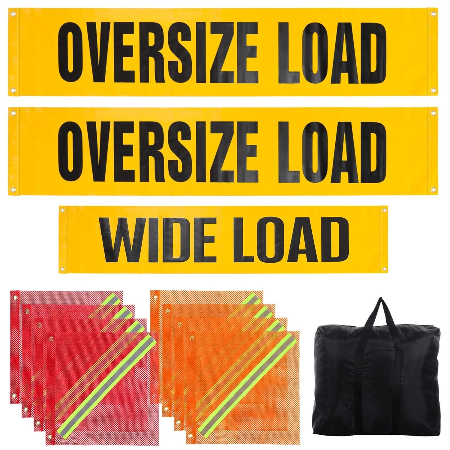 Wide Load Banner Oversized Load Sign Safety Flag Kit 12 Pcs Truck Flags