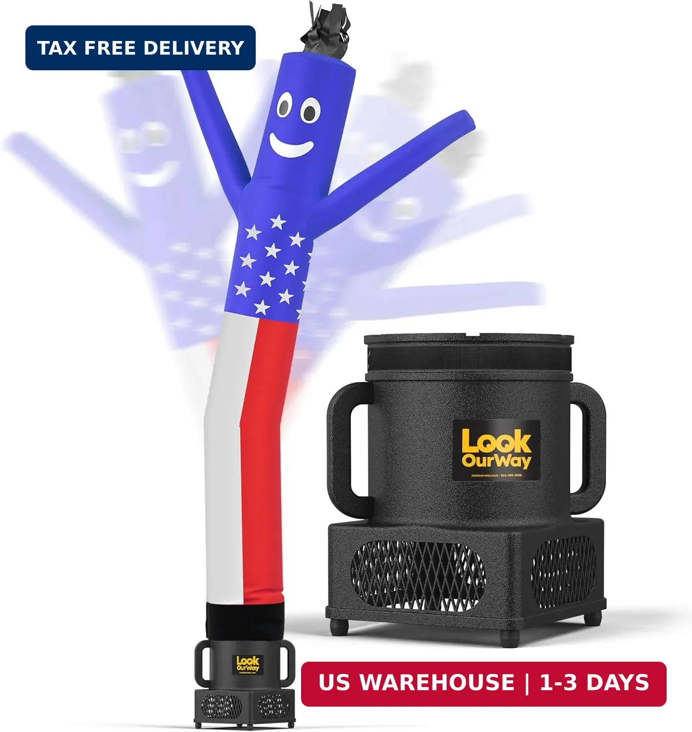 LookOurWay Air Dancers Wacky Waving Inflatable Tube Guy – 7ft Tall Inflatable Ad