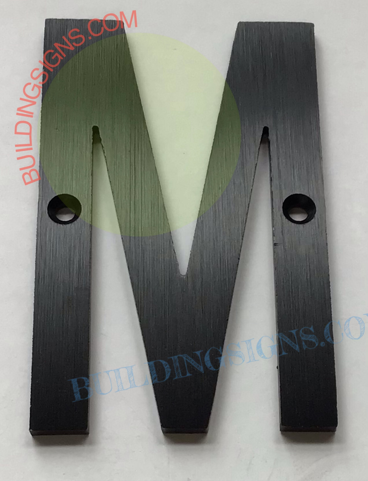 Apartment number M Sign (Black Aluminum, 3 inch)-Floating Mount -REF24-1027