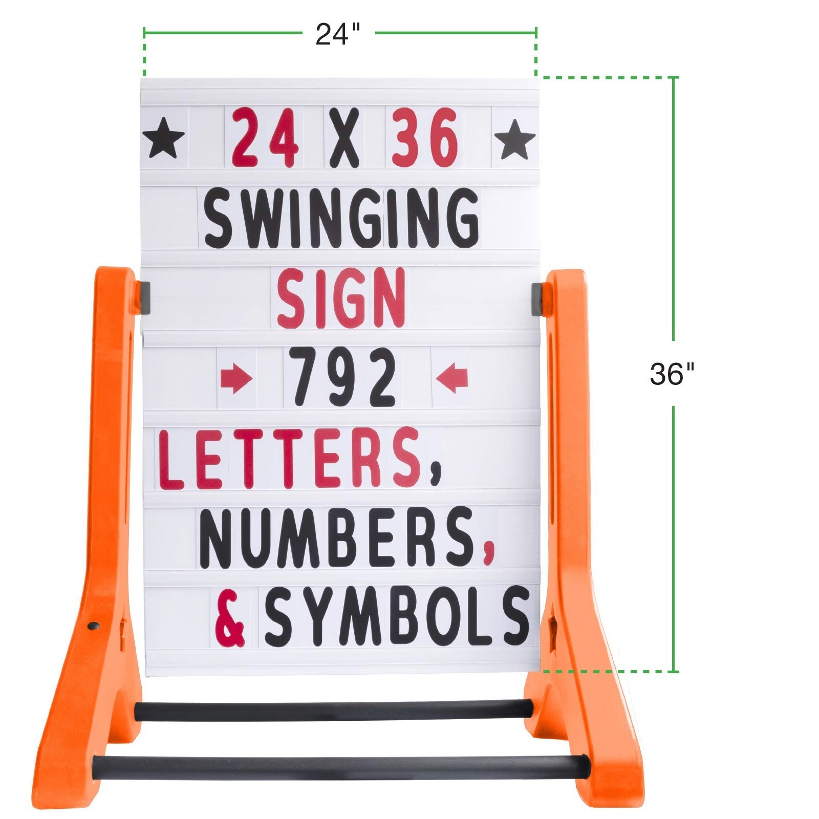 EXCELLO GLOBAL PRODUCTS Swinging Changeable Message Sidewalk Sign: 24″ x 36″ …
