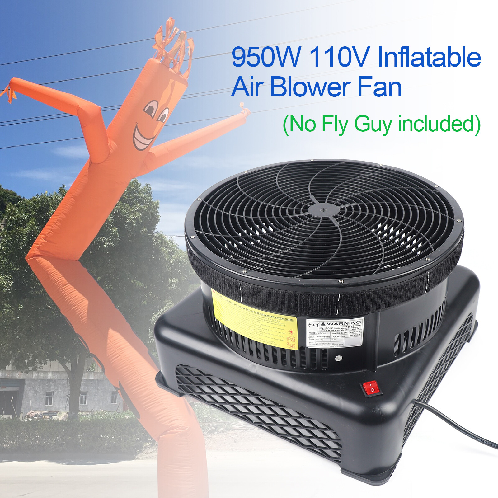 18Inch Air Blower for Inflatable Tube Man Tall Sky Dancers 950W Blower Fan