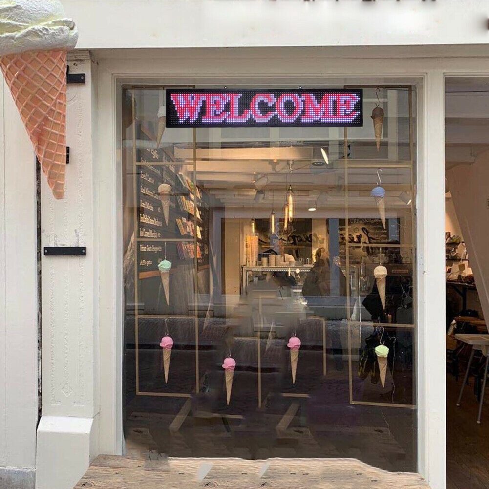 40″ x 8″ Programmable LED Scrolling Sign with Seven Colors for Advertising US~