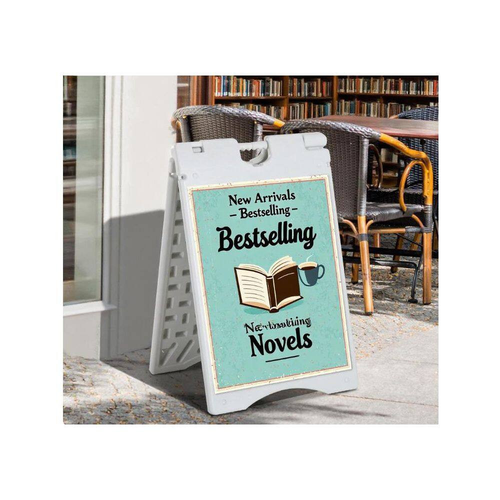 Sandwich Board, a Frame Sign Holder 15.7 In. X 26 In., Dual Display Outdoor Sign