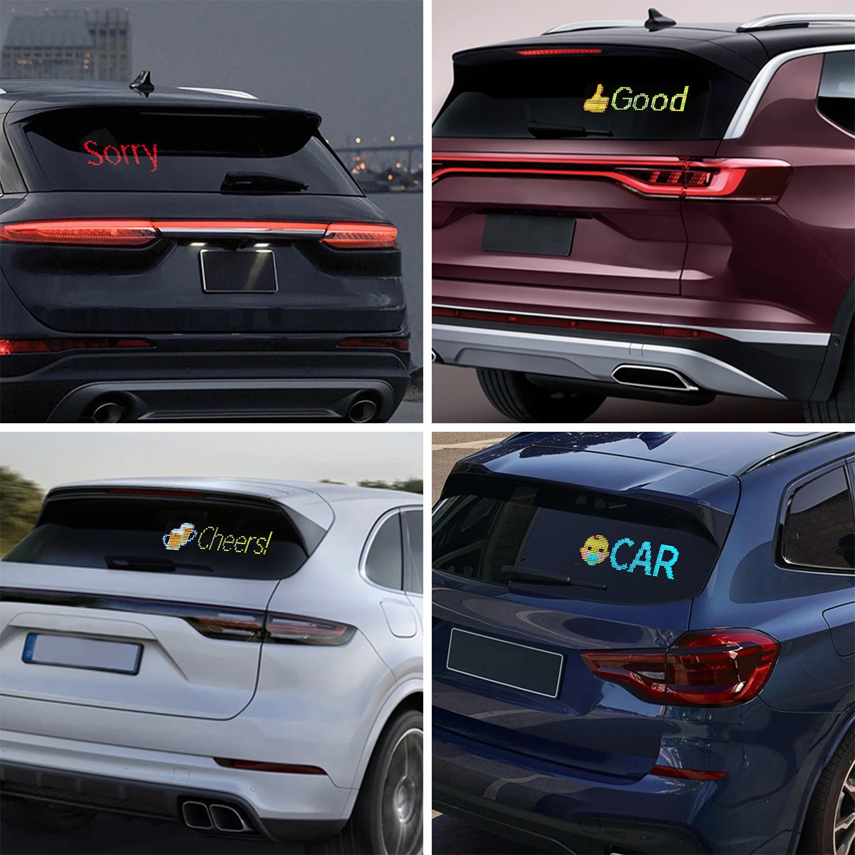 LED Programmable Window Display Light Screen Signal Car APP Remote Control New
