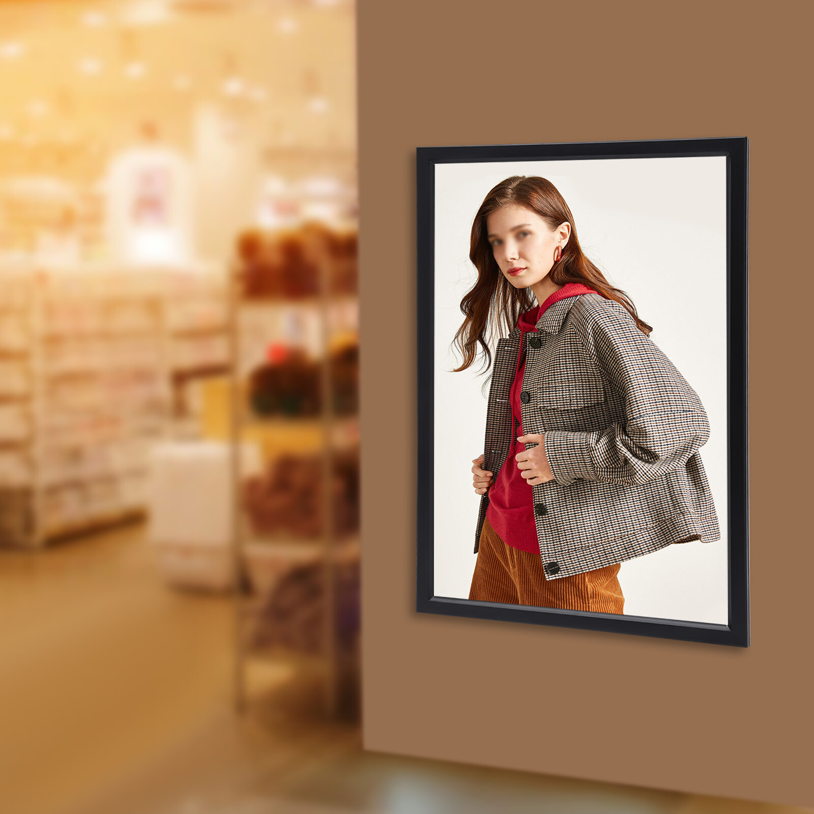 LED Light Box Movie Poster Display 23.6×35.8 Advertising Frame Store Wall Mount