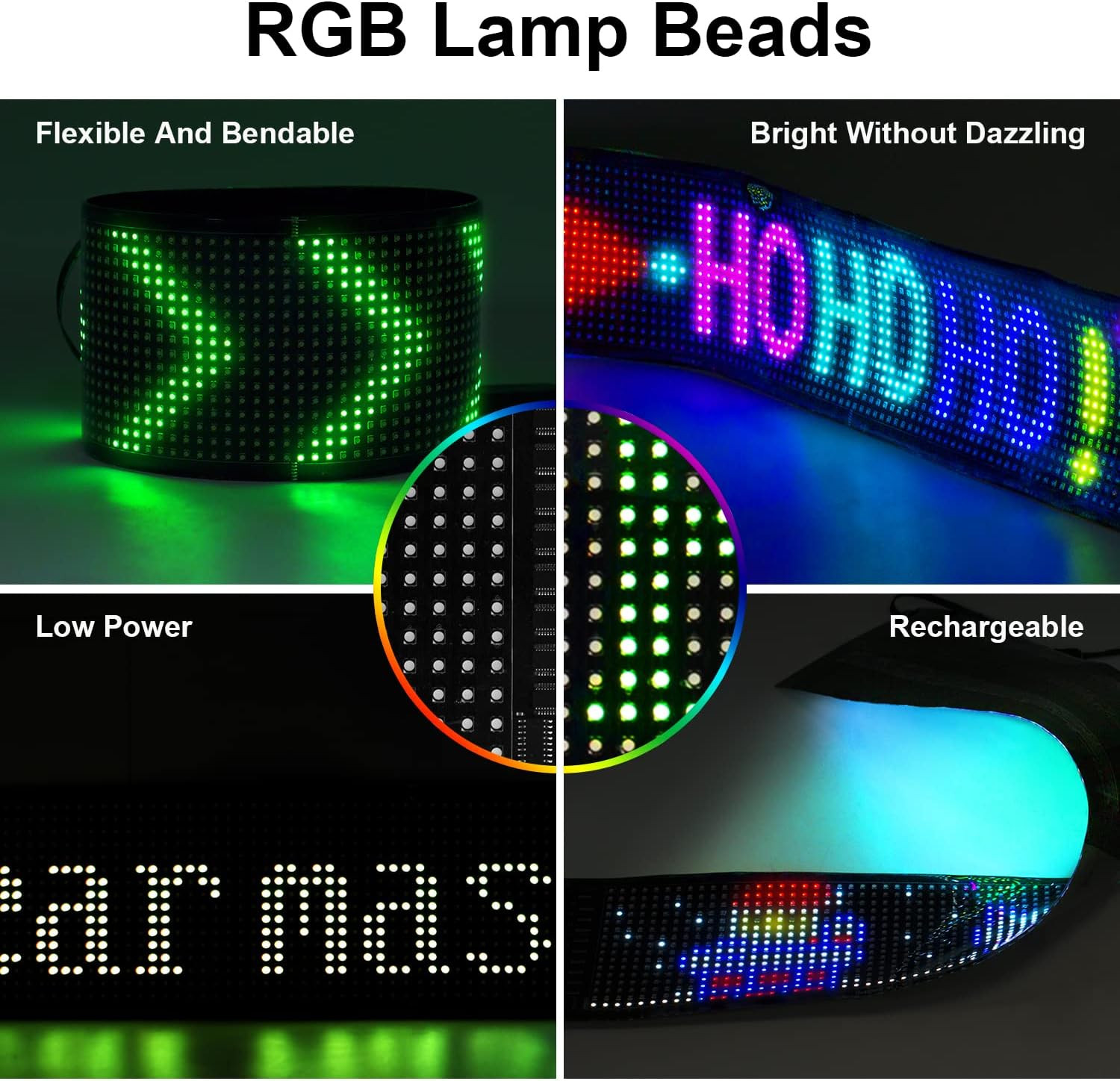 Customizable LED Scrolling Sign – Bright USB Flexible Display for Store & Car