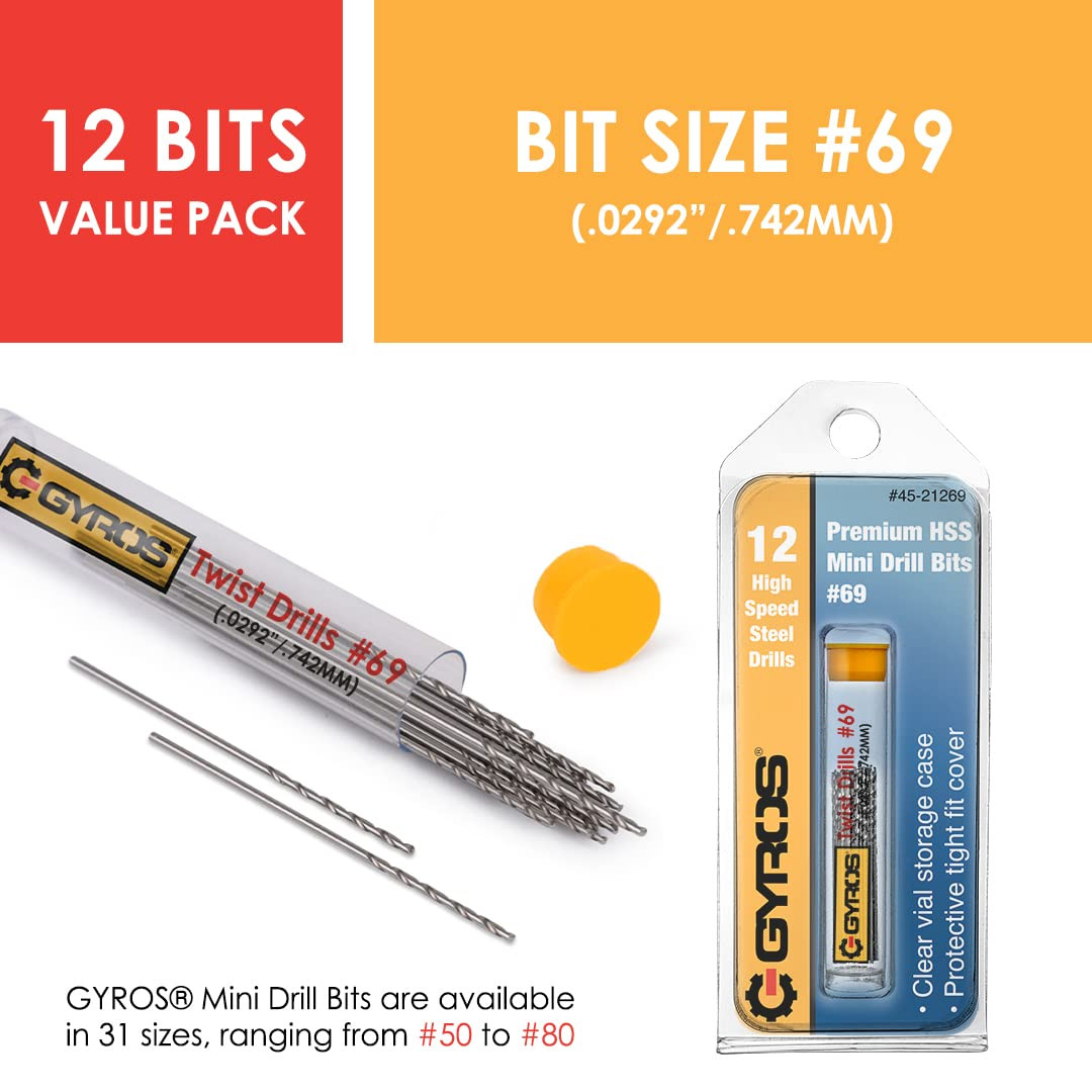 12 PCS #69 Micro Drill Bit Set – Small Drill Bits for Jewelry, Plastic, Resin, &