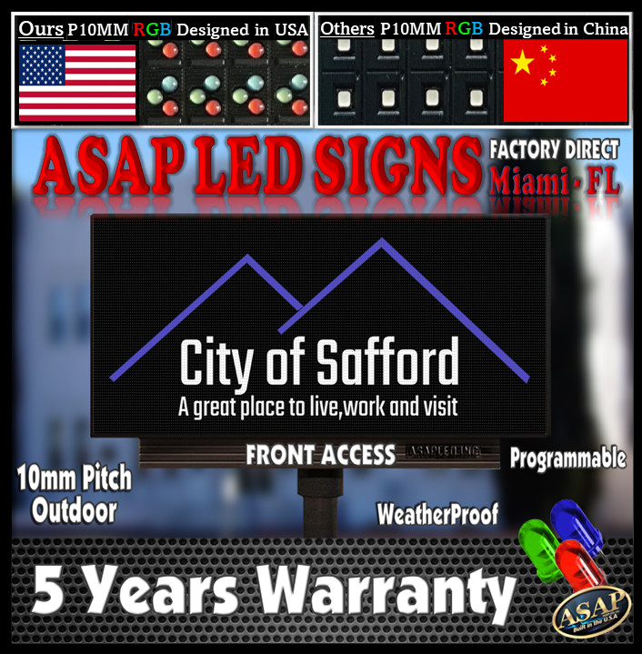 LED Sign Outdoor Board Full Color Programmable 38″ x 38″ – Made in USA