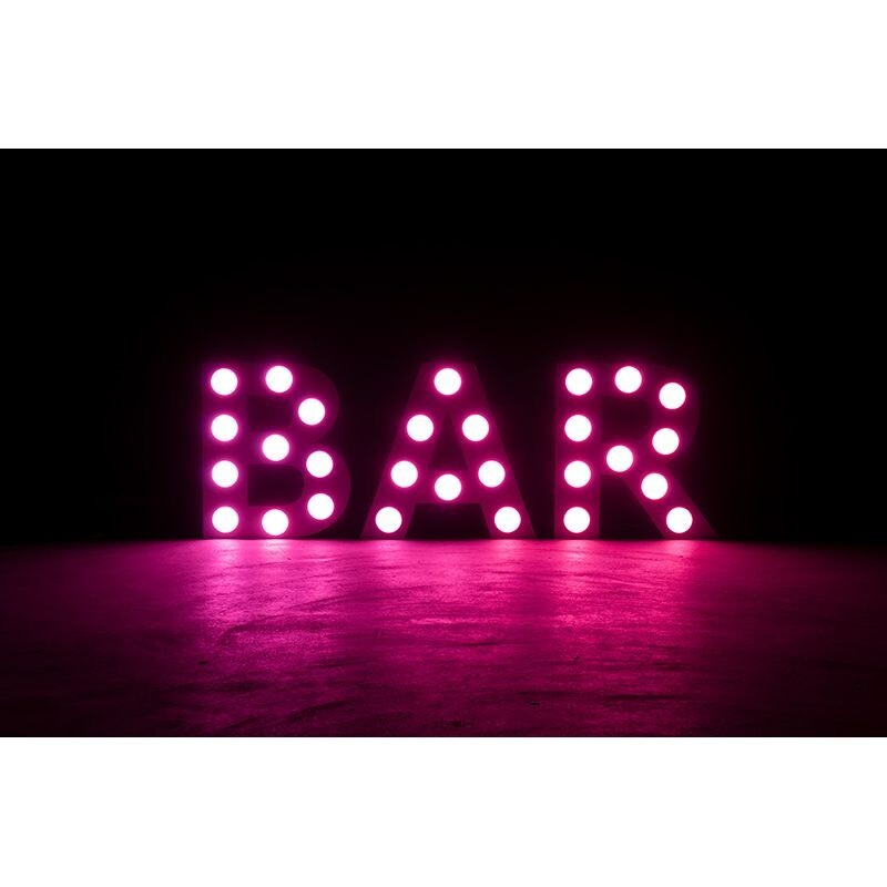 LED “BAR” sign – (New) Red / Green / Blue / White 24″ tall with remote