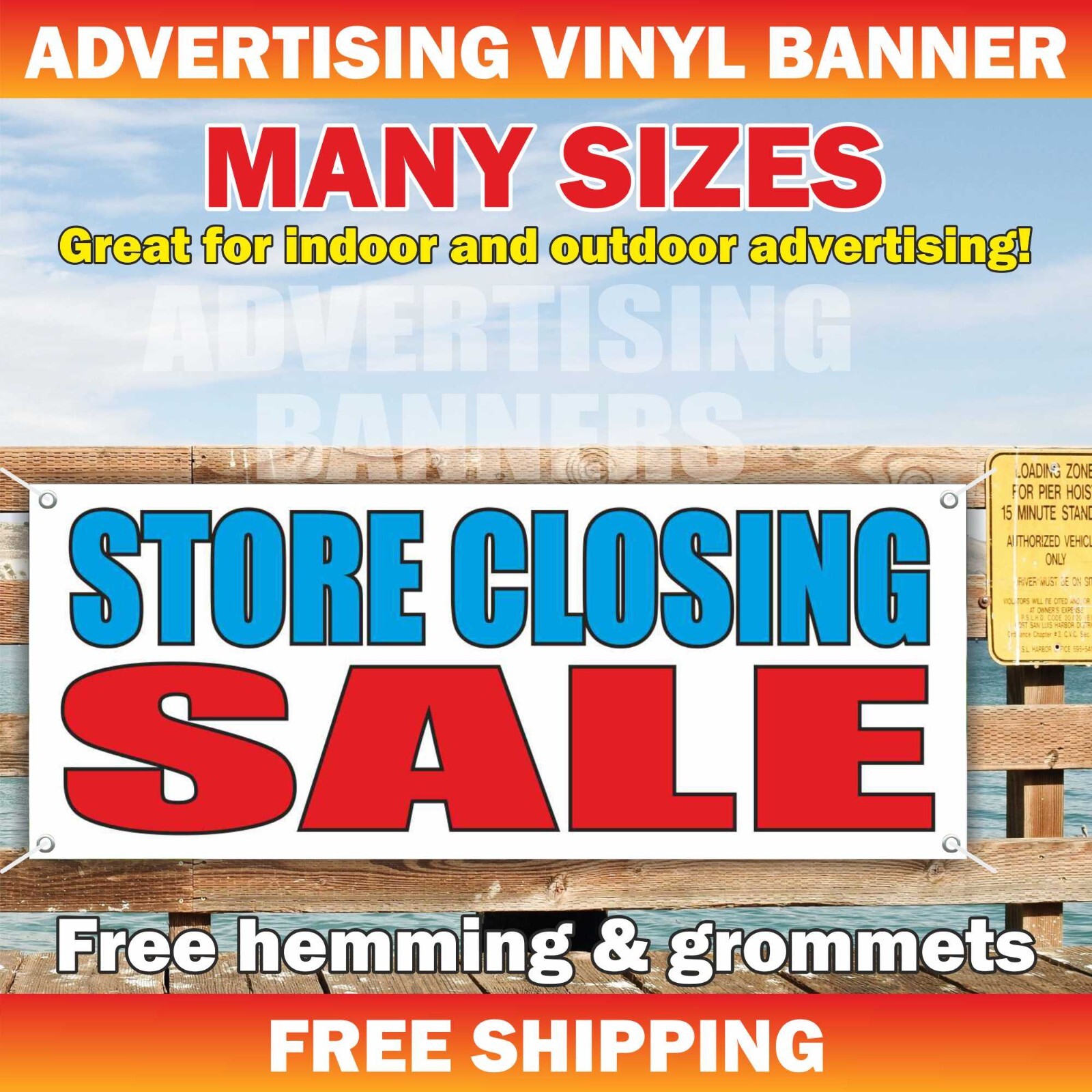 STORE CLOSING SALE Advertising Banner Vinyl Sign EVERYTHING MUST GO LIQUIDATION