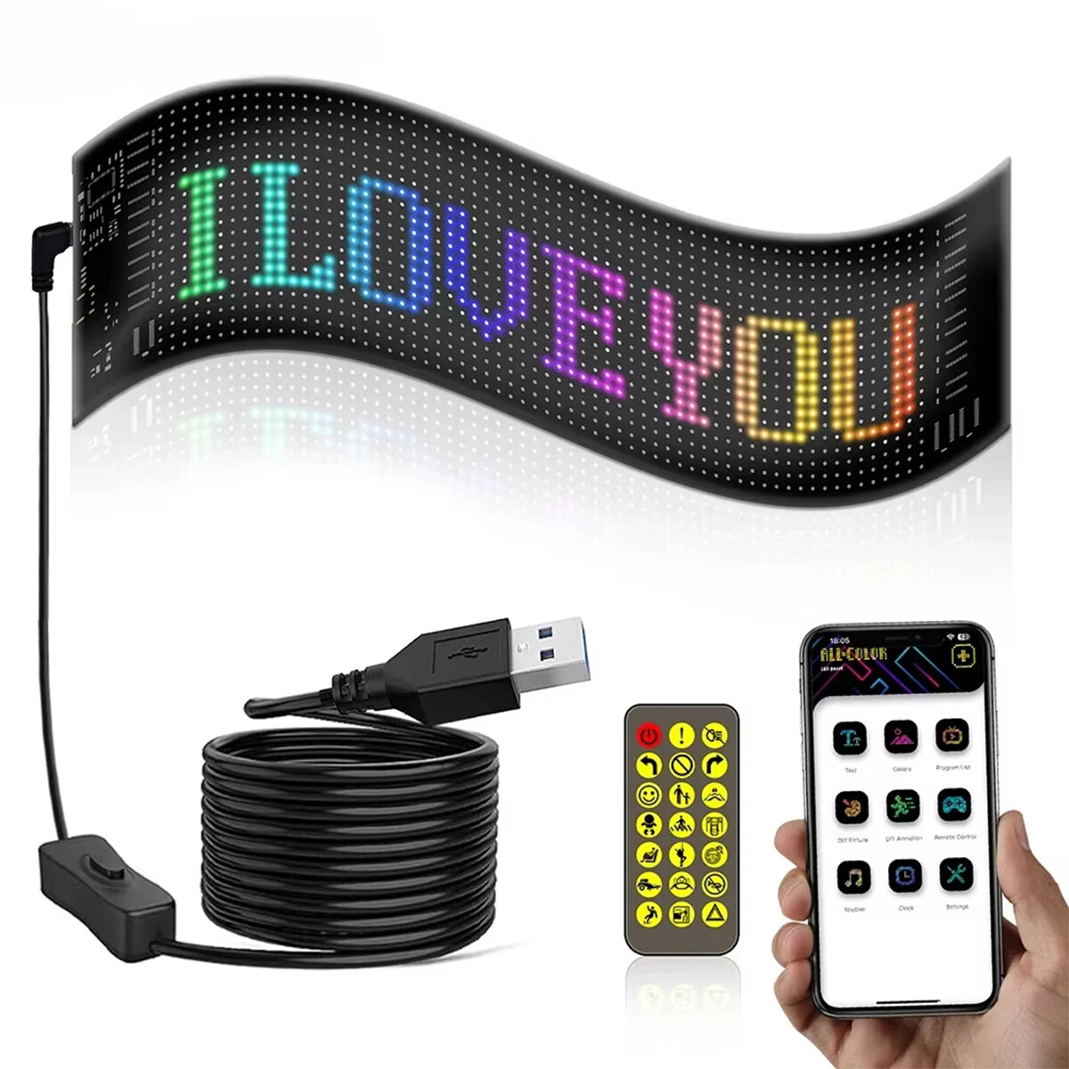 App Control Led Matrix Panel Pixel Smart For Wall Flexible Programable Bluetooth