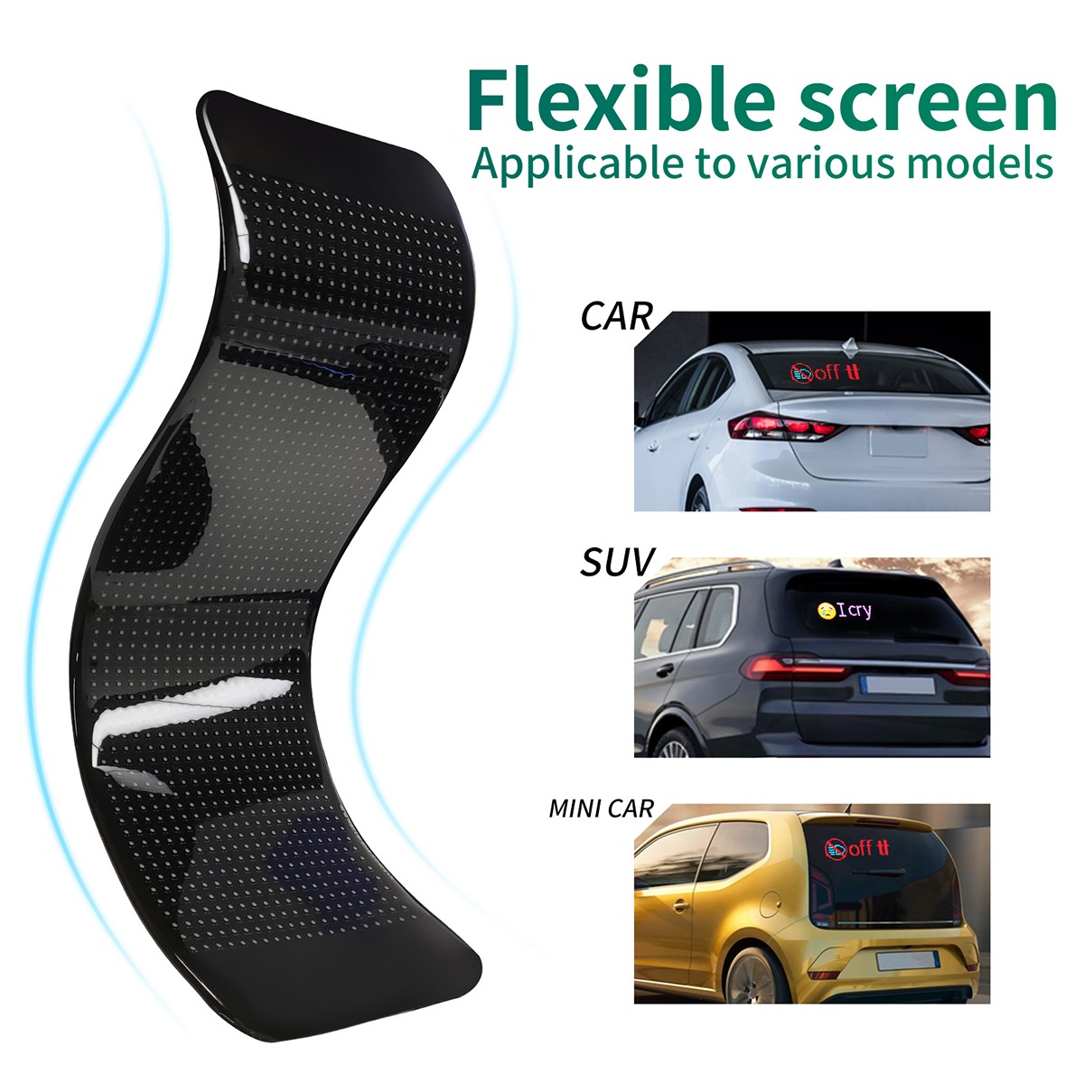 LED Programmable Window Display Light Screen Signal Car APP Remote Control New