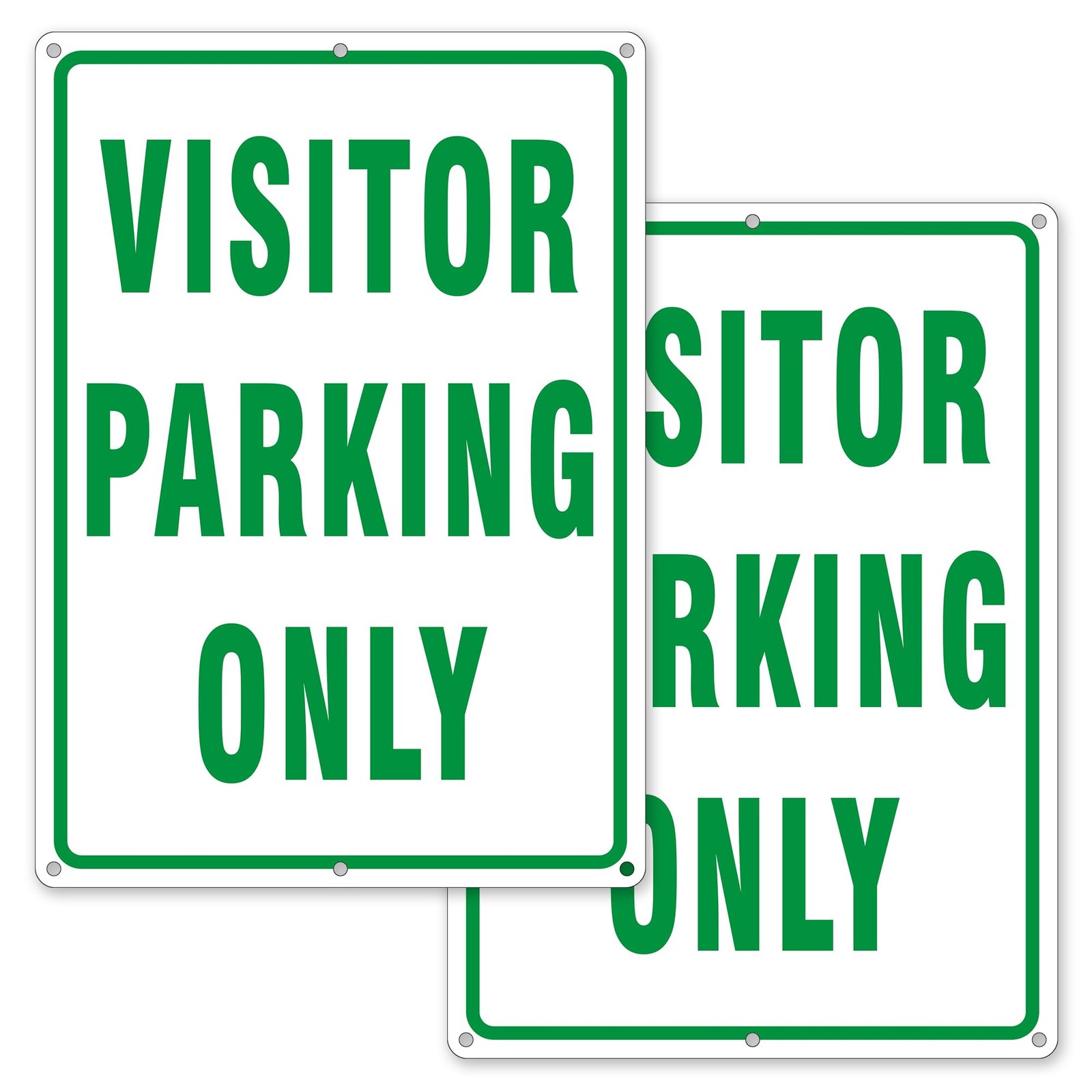 Visitor Parking Only Sign 14×10 Inch Reflective Aluminum Green 2 Pack