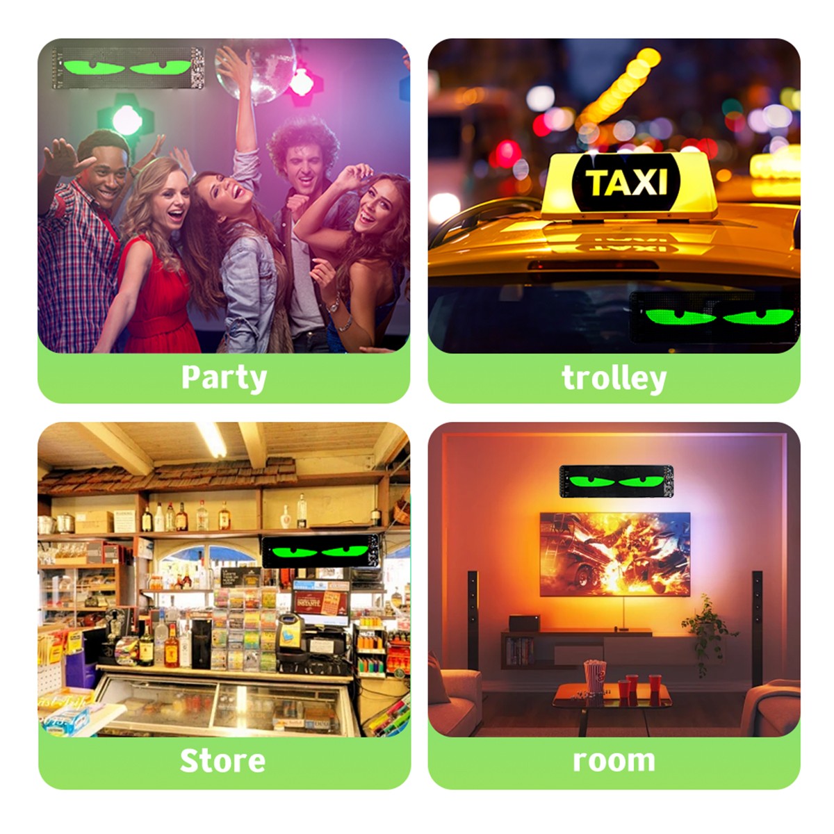 USB LED flexible scrolling message display cars RGB display w/ App programming