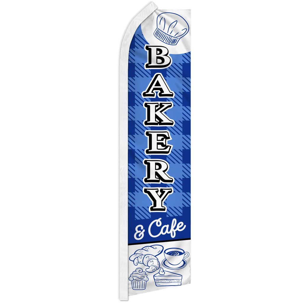 BAKERY & CAFE advertising super flag polyester banner sign *POLE NOT INCLUDED*