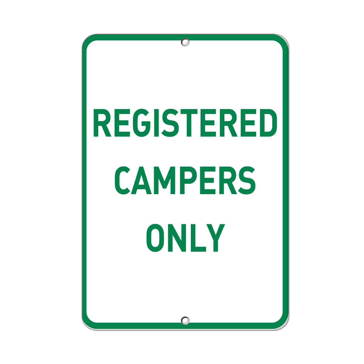 Aluminum Vertical Metal Sign Multiple Sizes Registered Campers Only Parking