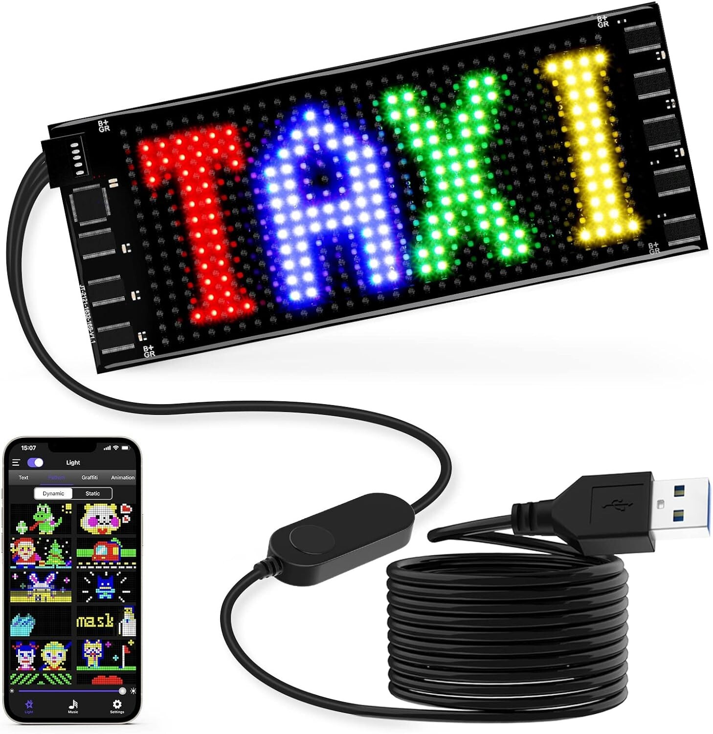 Flexible LED Matrix Panel DIY Programmable Scrolling LED Sign For Car Party