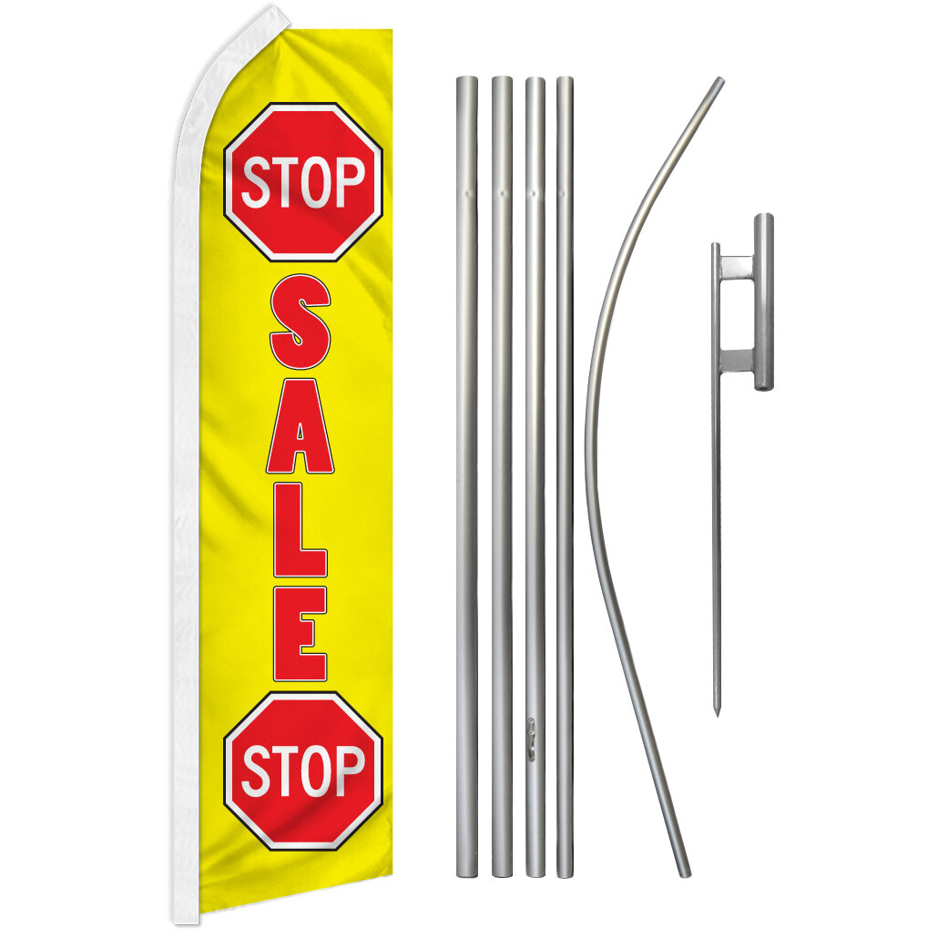 Stop Sale Stop Swooper Flutter Feather Advertising Flag Kit Venta Ahora
