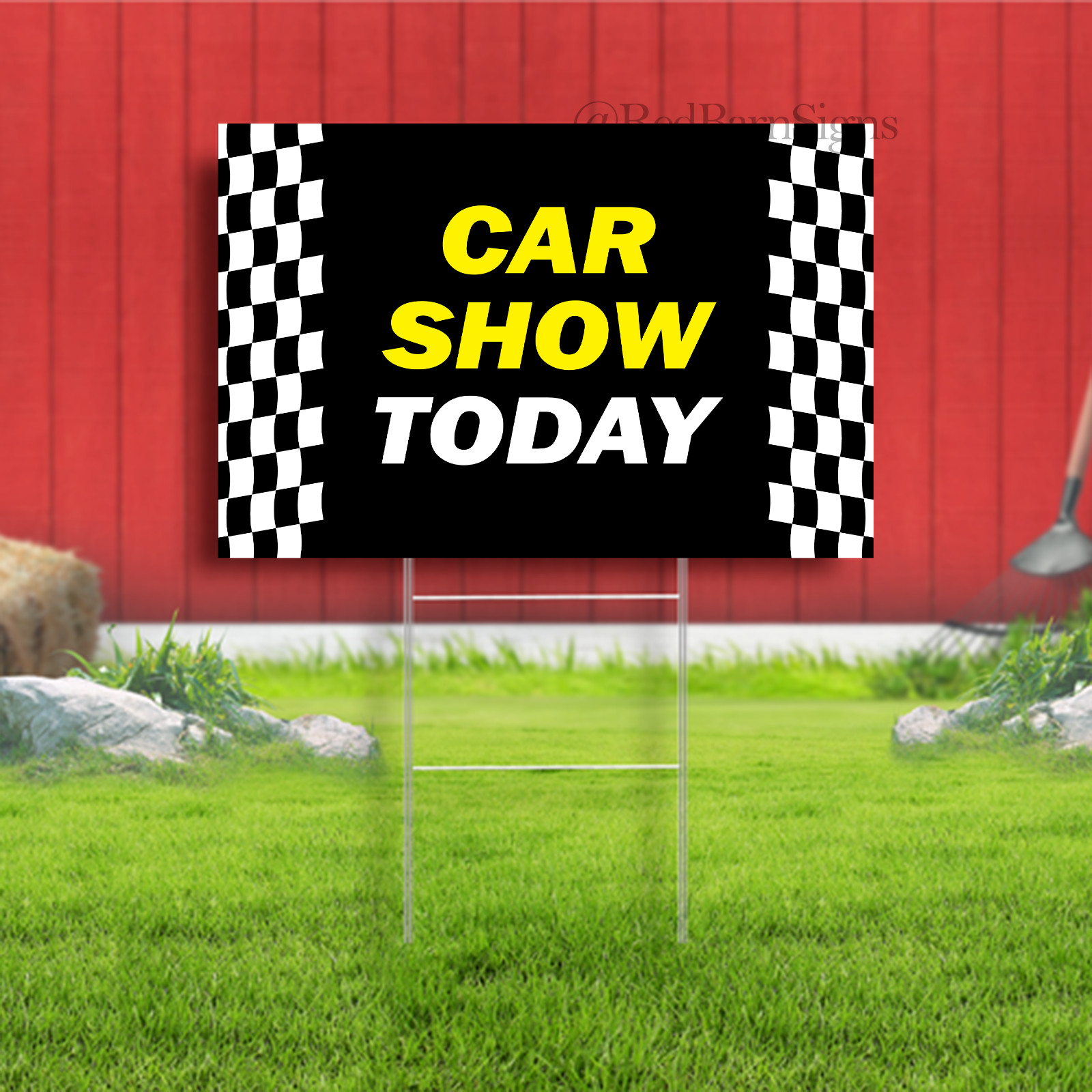 Car Show Today Indoor Outdoor Yard Sign