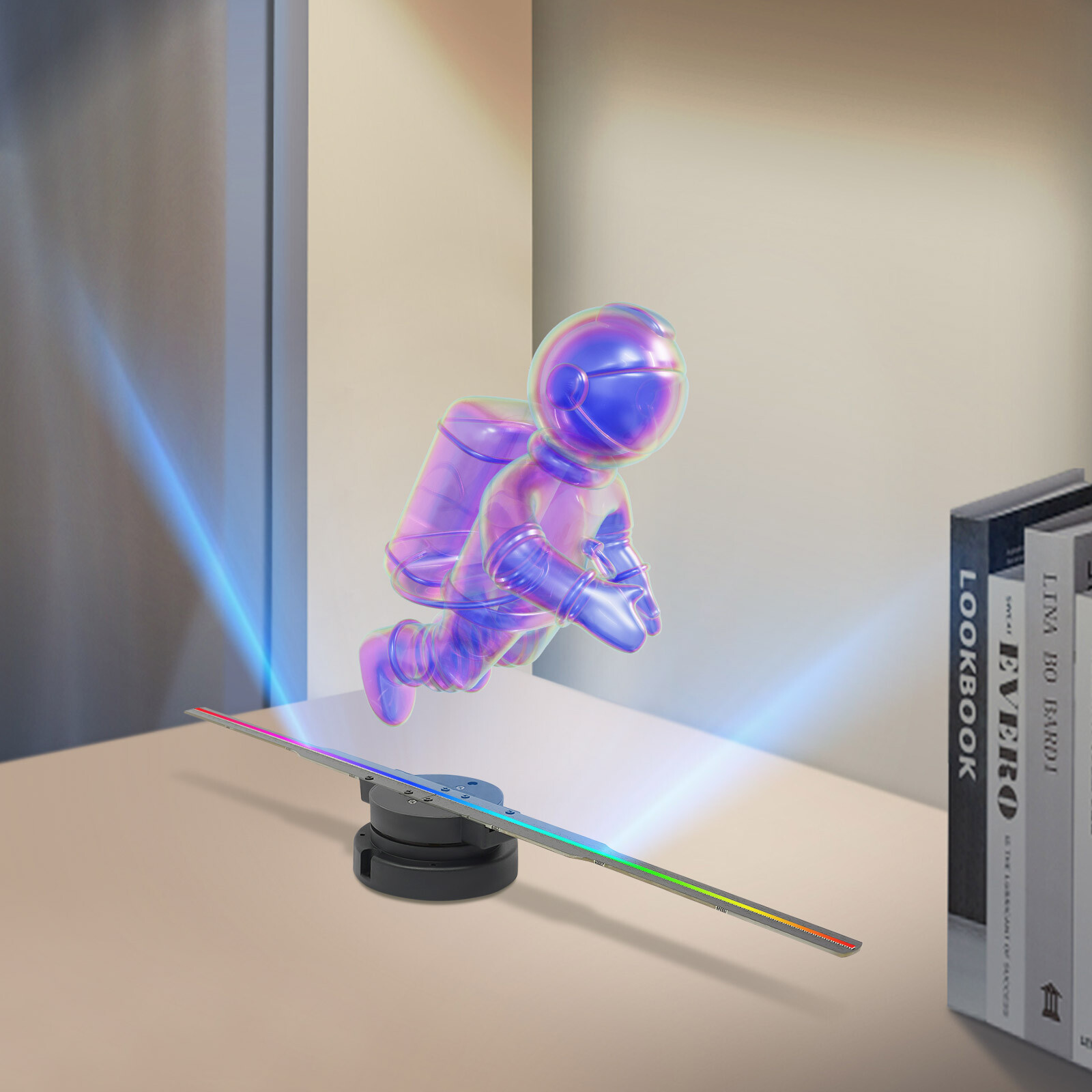 3D Holographic Projector 244-LED Hologram Fan Advertising Player Kit w/ Control!