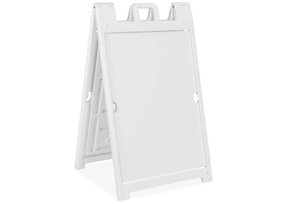Plastic A-Frame Sign – Deluxe, 24 x 36″, White – Uline H-7902W