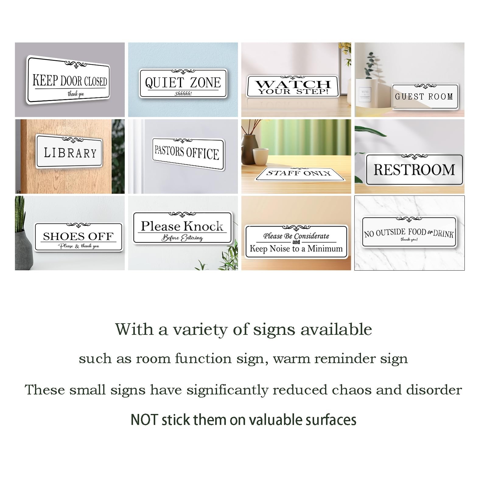 6×8.5 Inch Free Library Sign, Elegant White Acrylic, Self-stick Door Wall, Box
