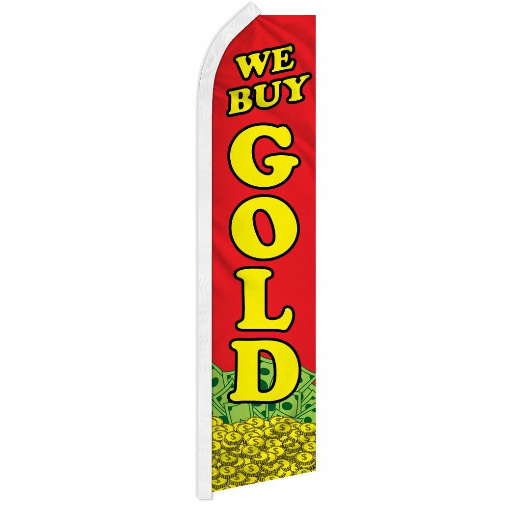 “WE BUY GOLD” advertising super flag swooper banner business sign jewelry coin $