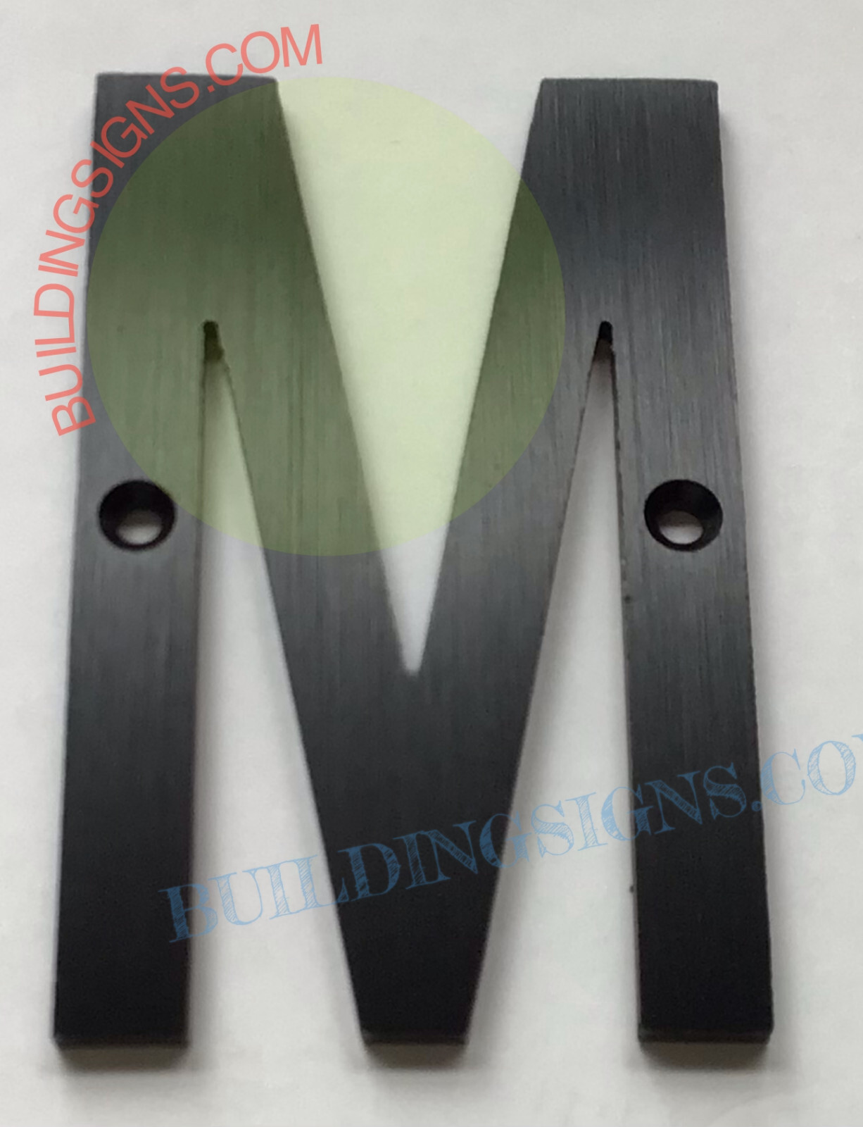 Apartment number M Sign (Black Aluminum, 3 inch)-Floating Mount -REF24-1027