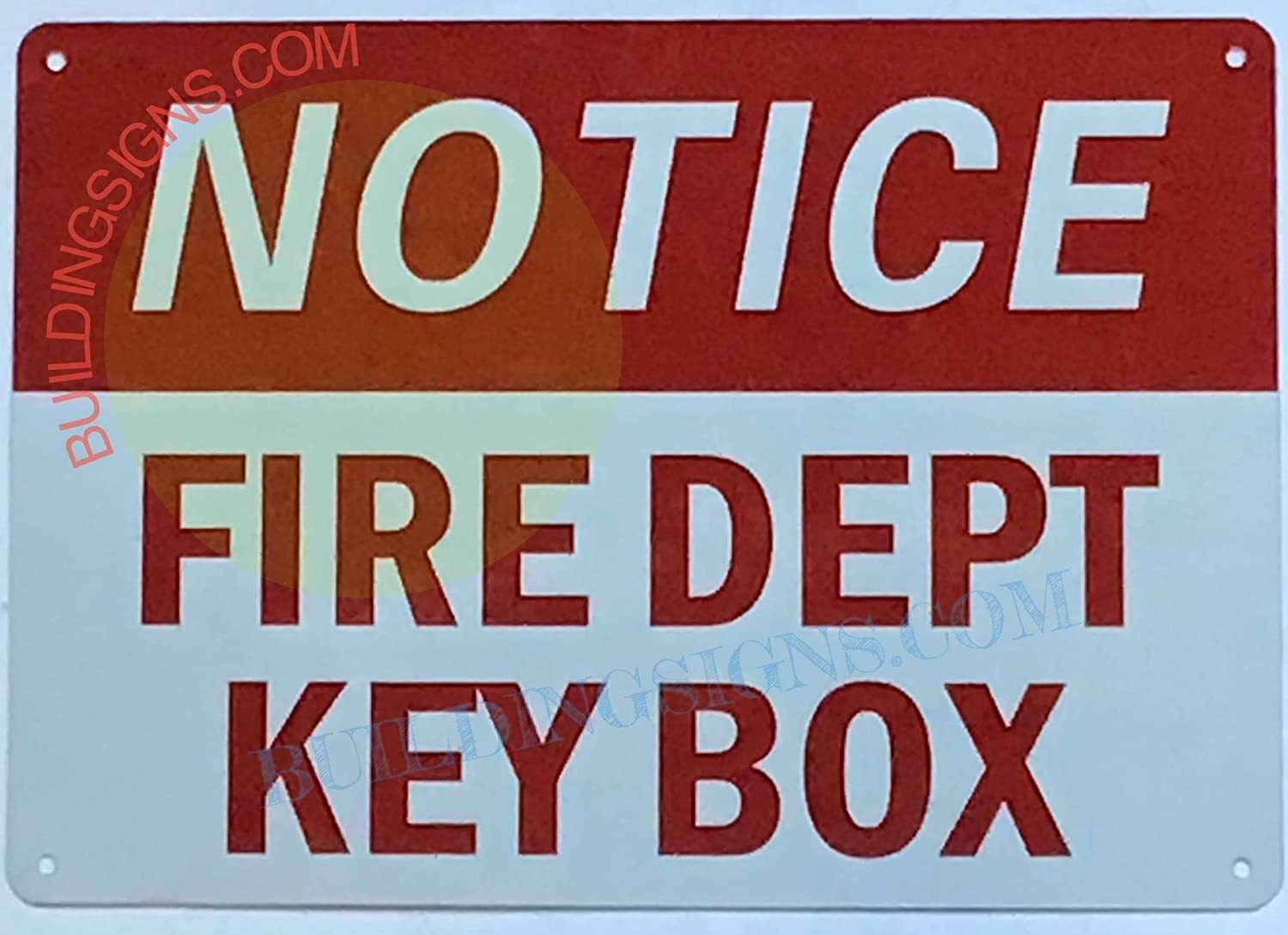 NOTICE: FIRE DEPARTMENT KEY BOX SIGN (REFLECTIVE, ALUMINUM)-REF24-1027