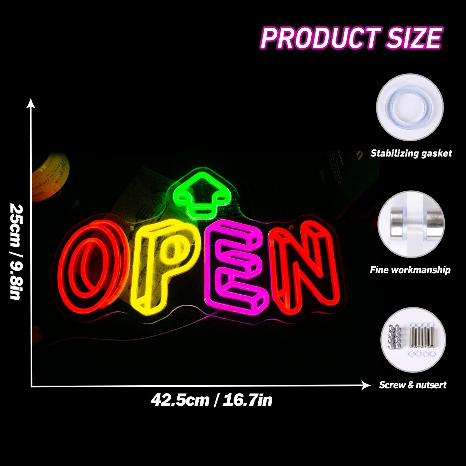 Open Sign LED Neon Ultra Bright Light Business Display for Restaurant Store Shop