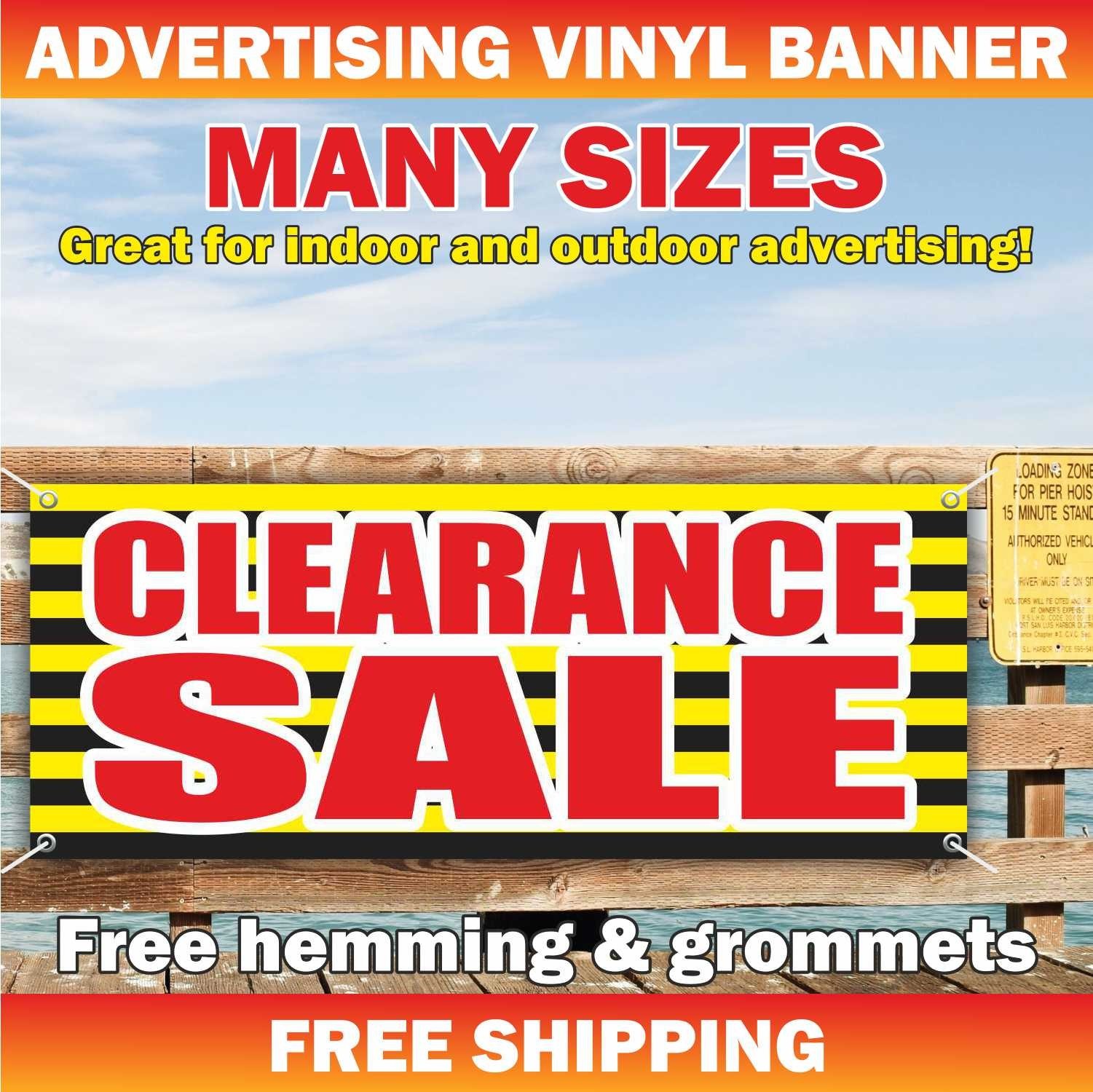 CLEARANCE SALE Advertising Banner Vinyl Mesh Sign Discount Retail Store Shop