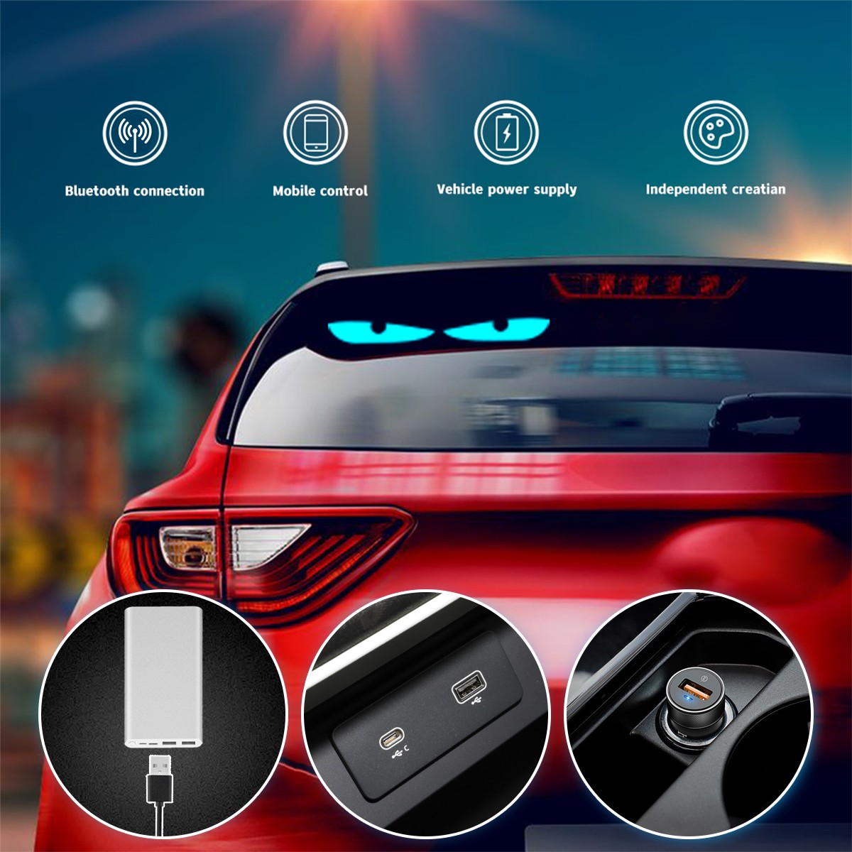 LED Programmable Window Display Light Screen Signal Car APP Remote Control New