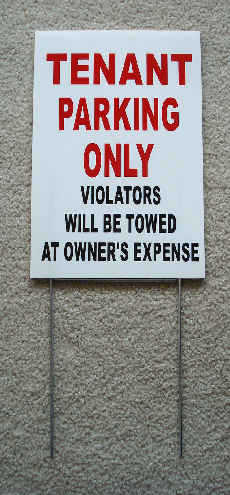 TENANT PARKING ONLY 8″x12″ Plastic Coroplast Sign w/Slide-in-Stake