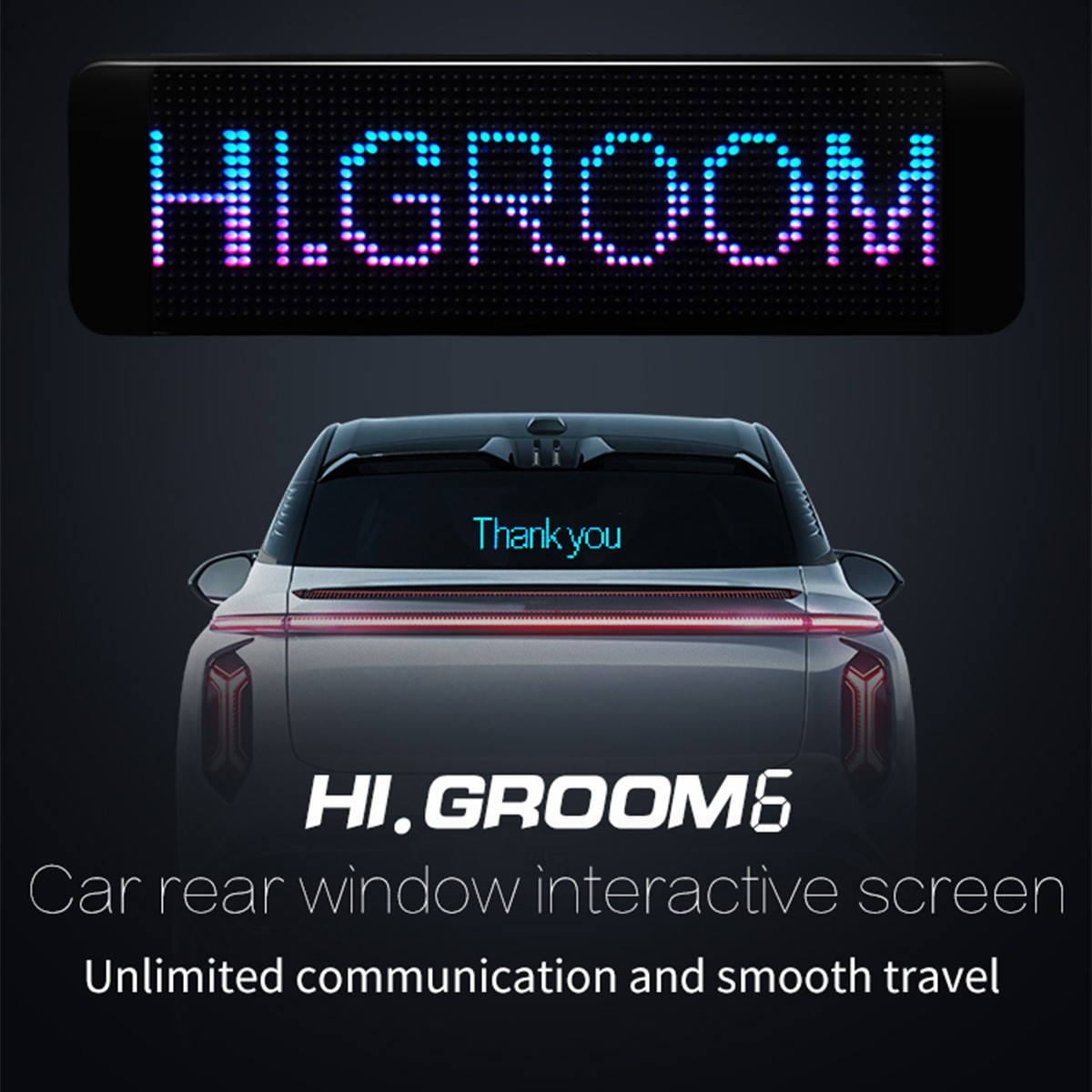 LED Programmable Window Display Light Screen Signal Car APP Remote Control New
