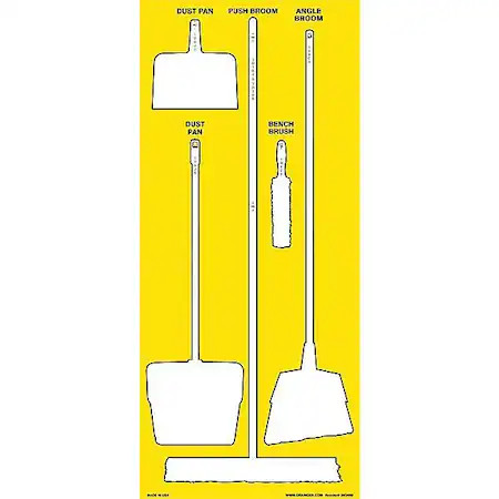 Zoro Select 34Gn50 Shadow Board, Accu-Shield, Yellow, 68 In. H, 34Gn50