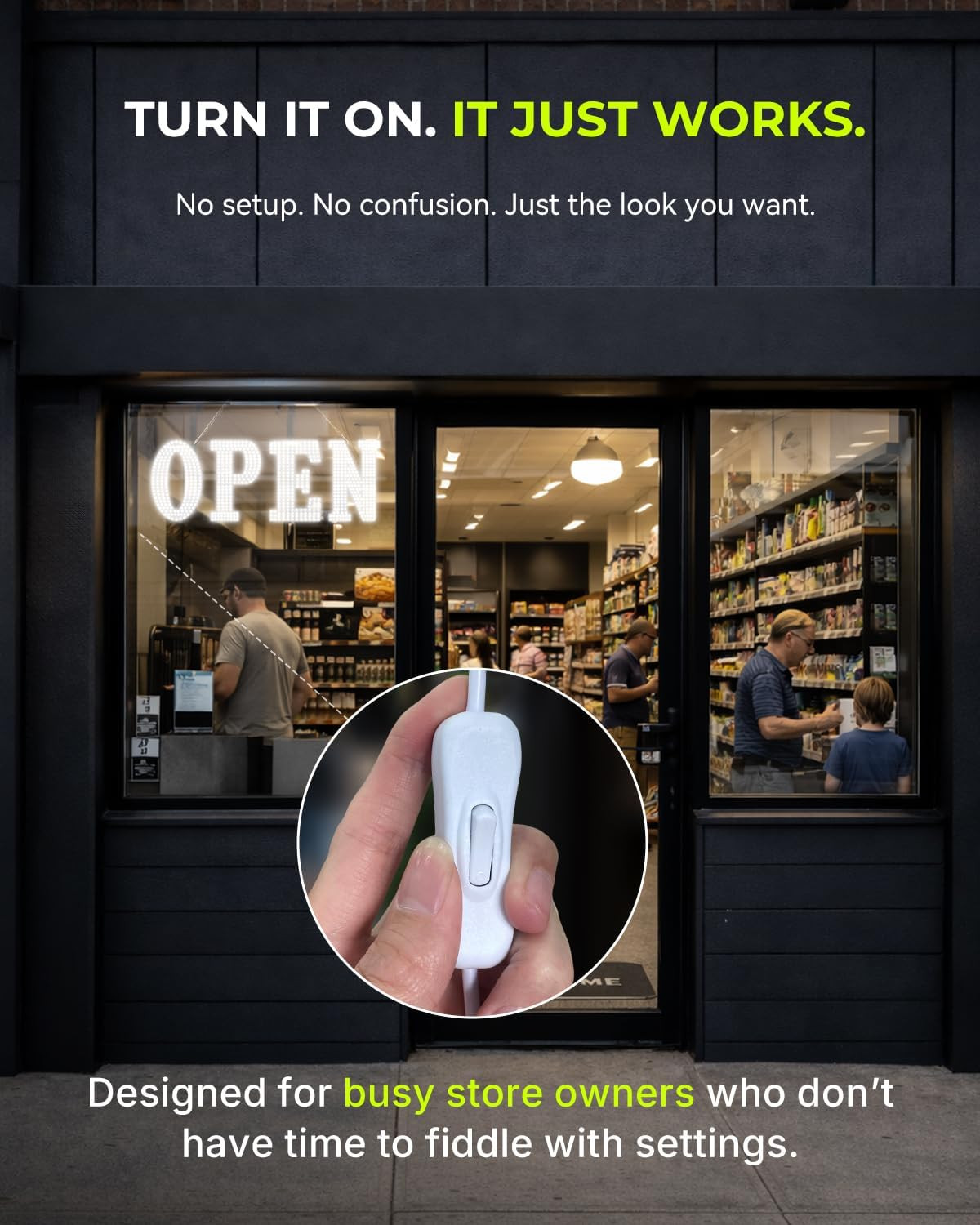 Extra Bright 40″x14″ LED Open Sign for High Visibility Retail & Business